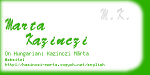 marta kazinczi business card